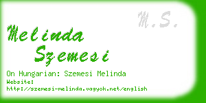 melinda szemesi business card